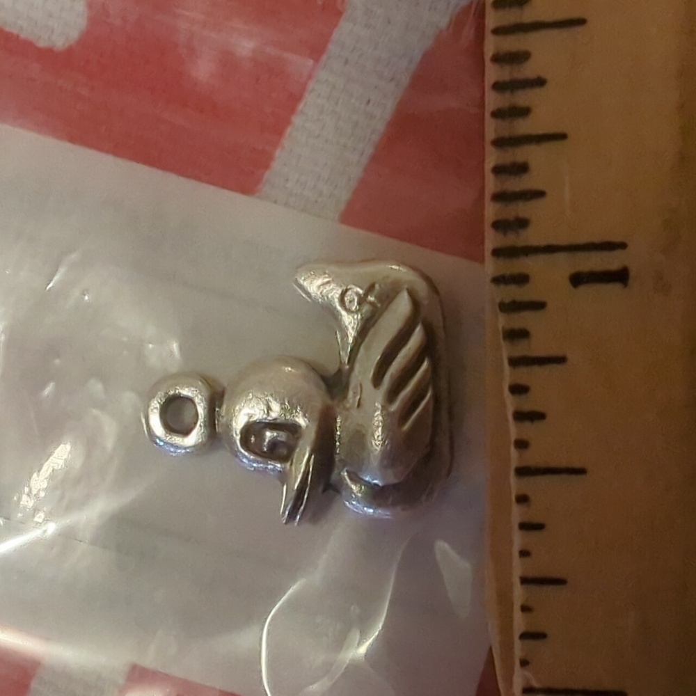 Rubber ducky silver color charm. For hand crafted artisan jewelry makers!